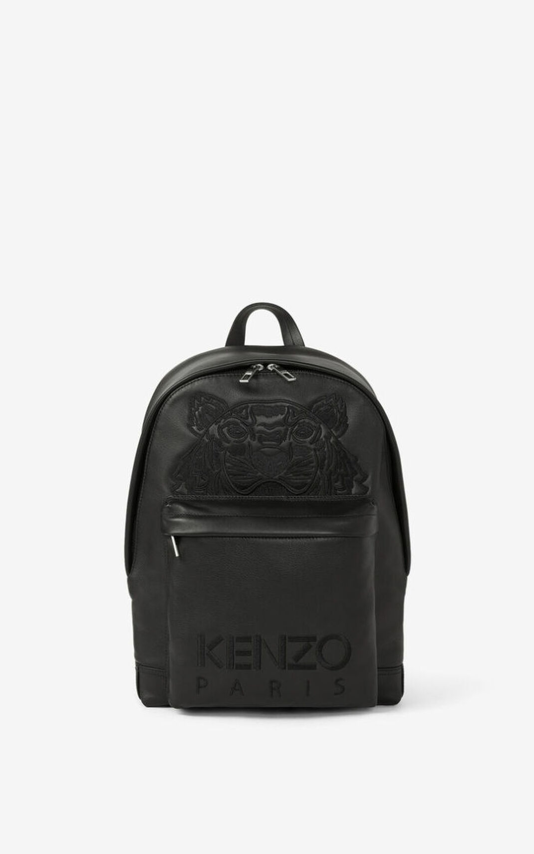 Kenzo Kampus Tiger leather Backpack Black For Mens 7601JCKBW